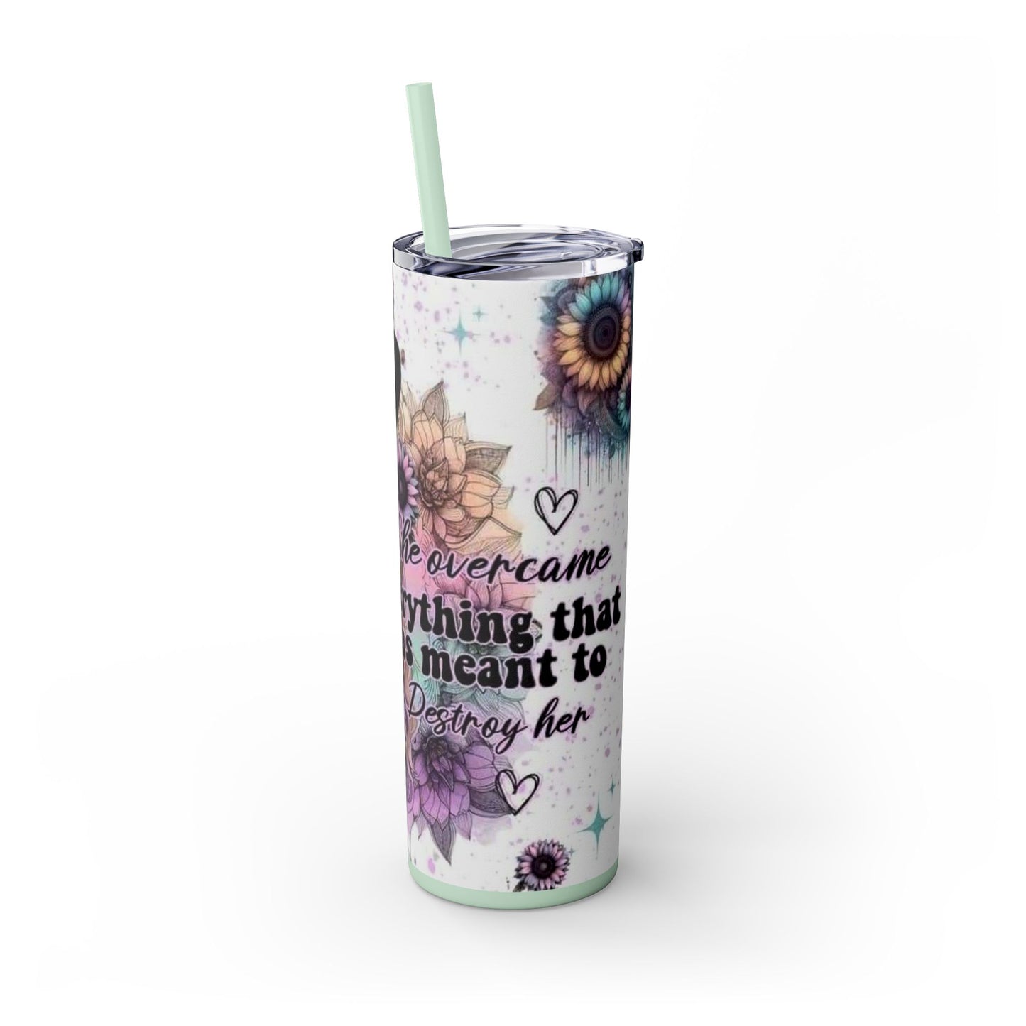 She Overcame Inspirational Skinny Tumbler