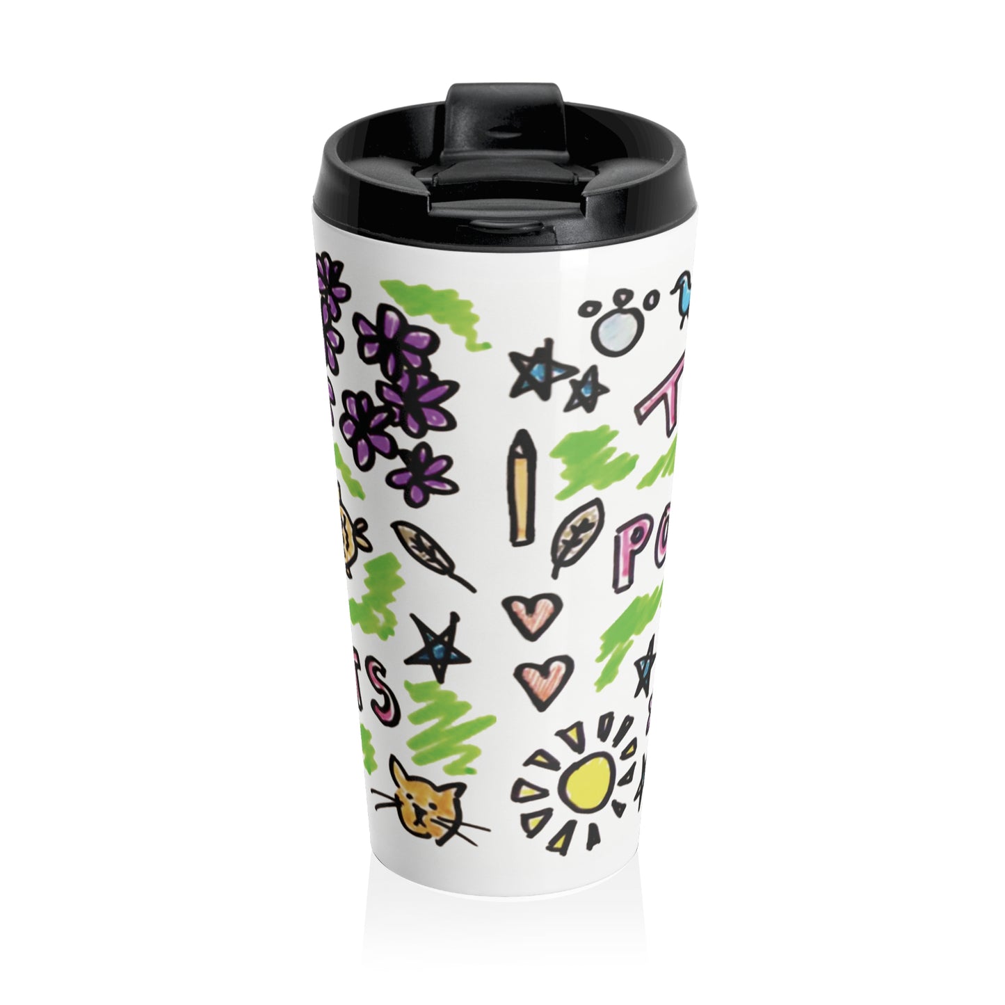 Think Positive Thoughts - Stainless Steel Travel Mug - House of O & A