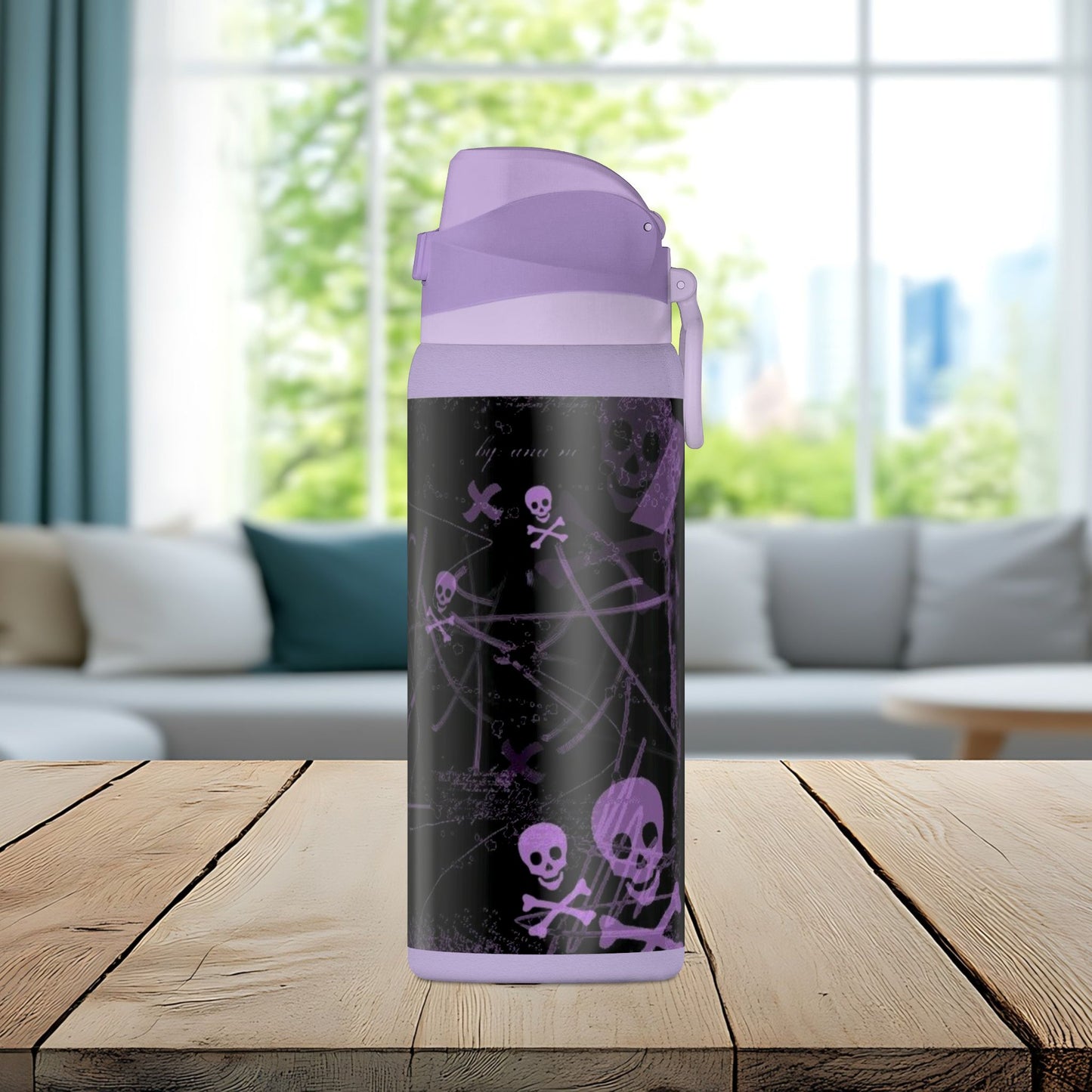Purple Skull Chaos 32oz Insulated Water Bottle