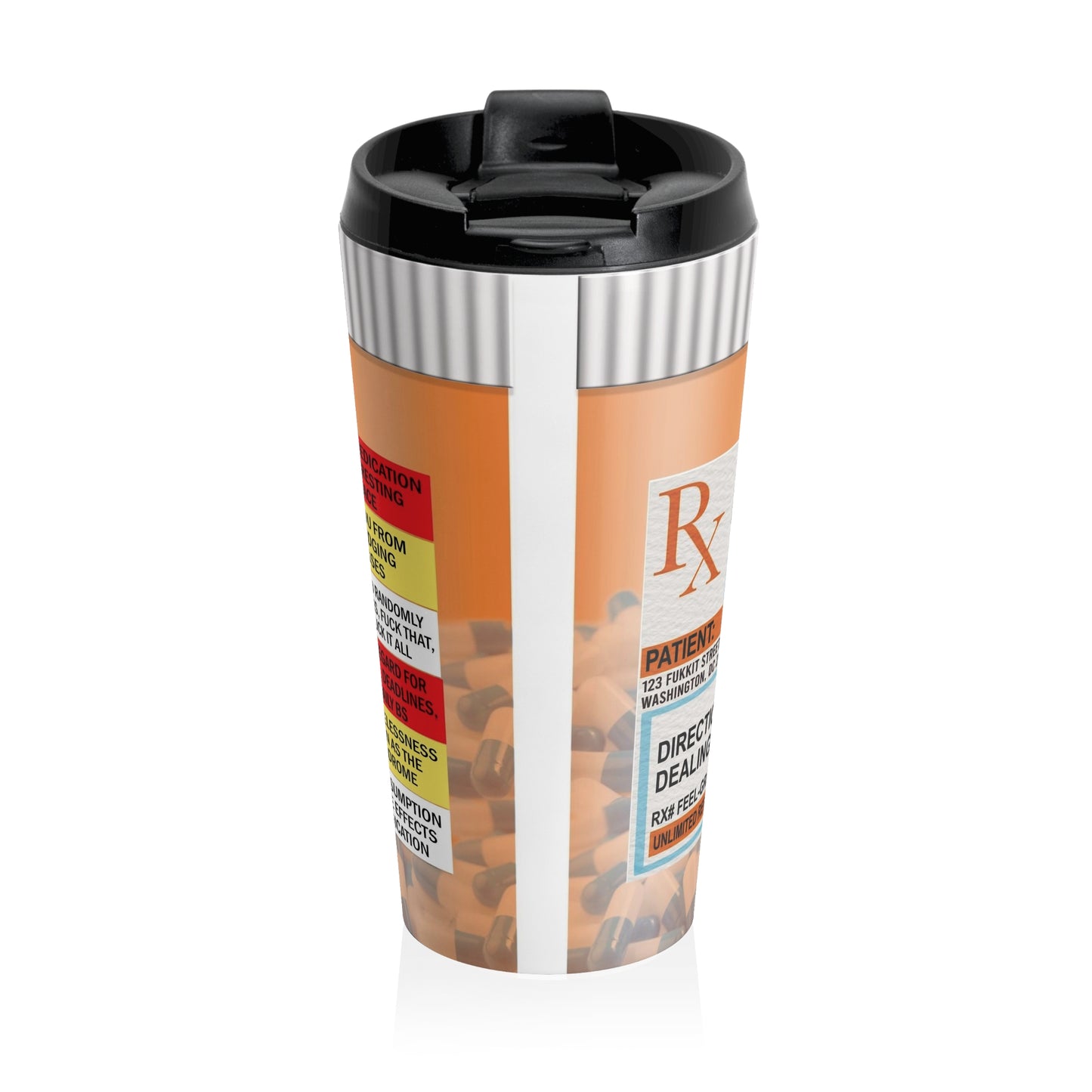 Fukitol Prescription Bottle - Stainless Steel Travel Mug