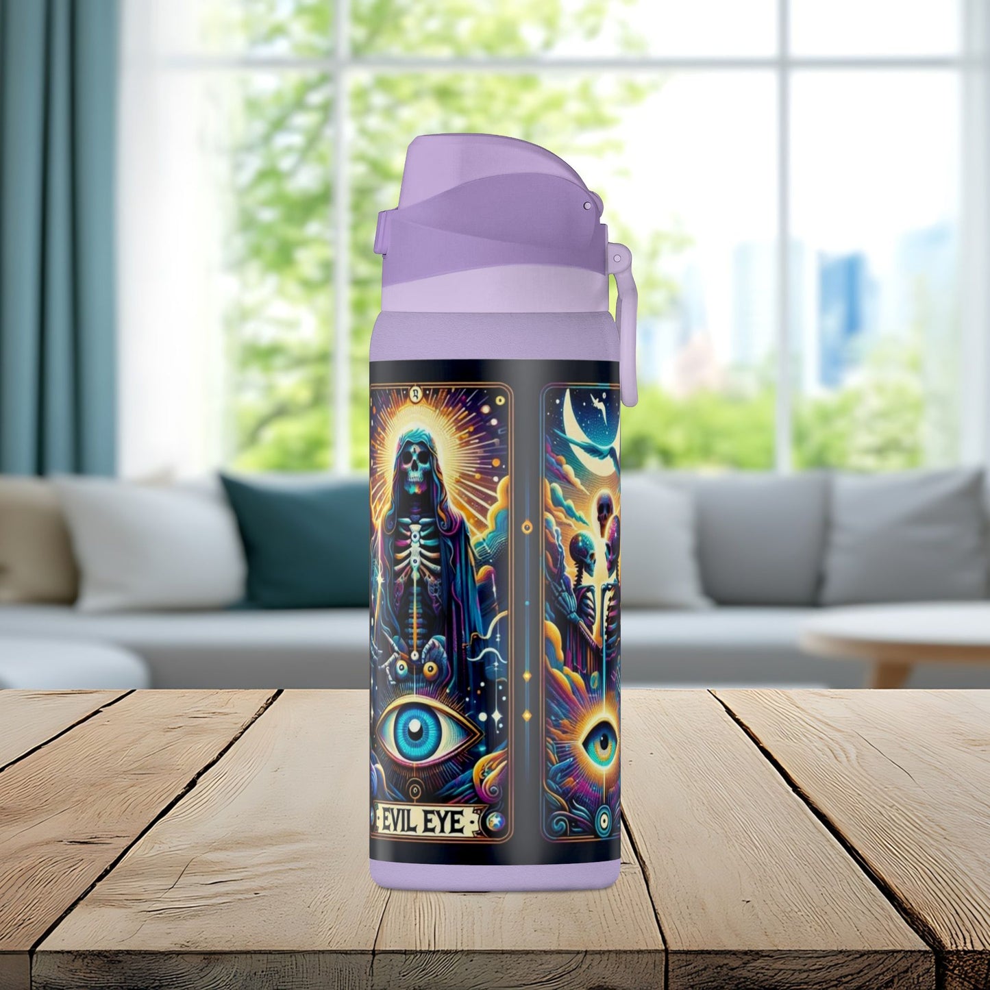 The Evil Eye Tarot Tumbler – Mystical Skeleton 32oz Insulated Water Bottle