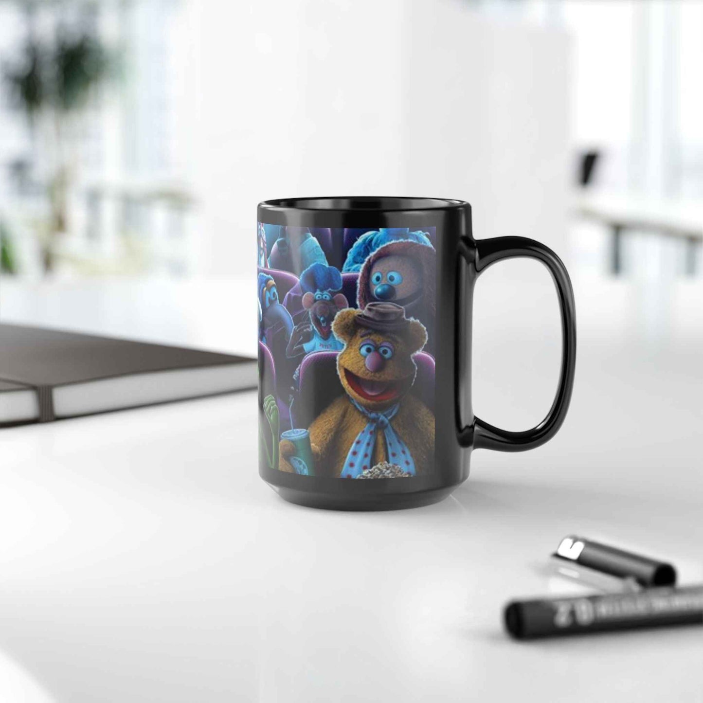Muppets Theater Black Coffee Mug — Kermit, Fozzie & Friends 11oz/15oz