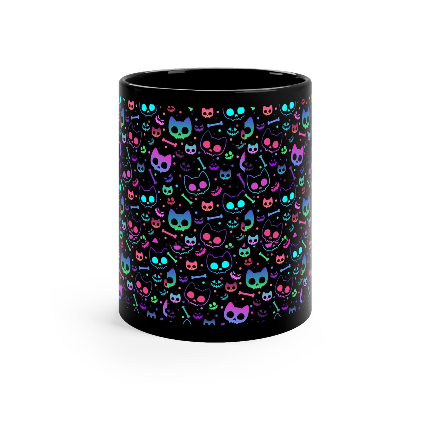 Neon Kitty Skulls Coffee Mug - House of O & A