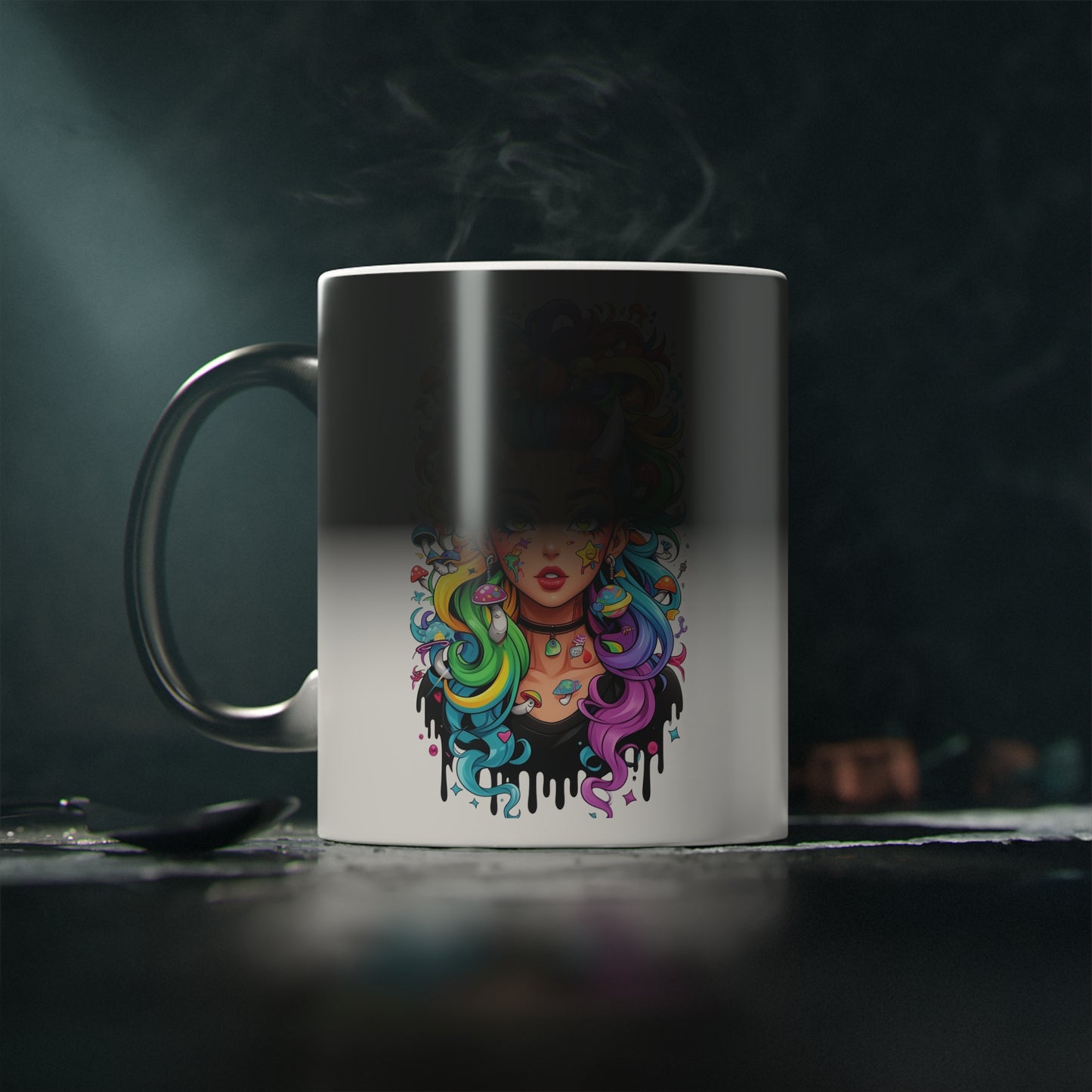 Colorful Unicorn Woman Magic Mug — Heat-Change Coffee Cup