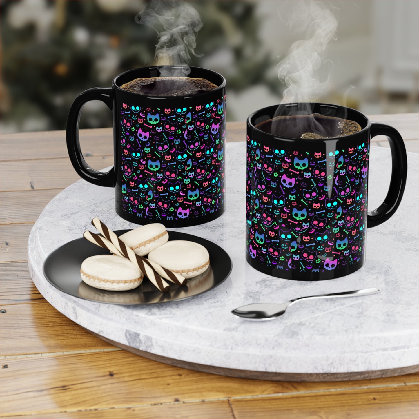 Neon Kitty Skulls Coffee Mug - House of O & A