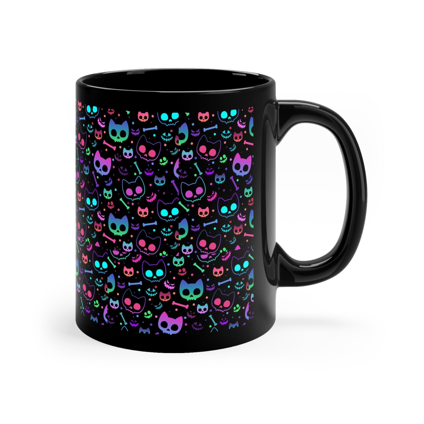 Neon Kitty Skulls Coffee Mug - House of O & A