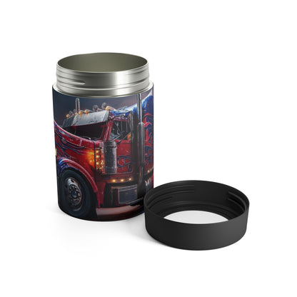 Trucker Rig Can Cooler – Patriotic Red Big Rig Beer Can Holder