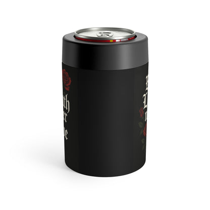 Gothic Rose Can Cooler — 'Death Over Love' Insulated Can Holder