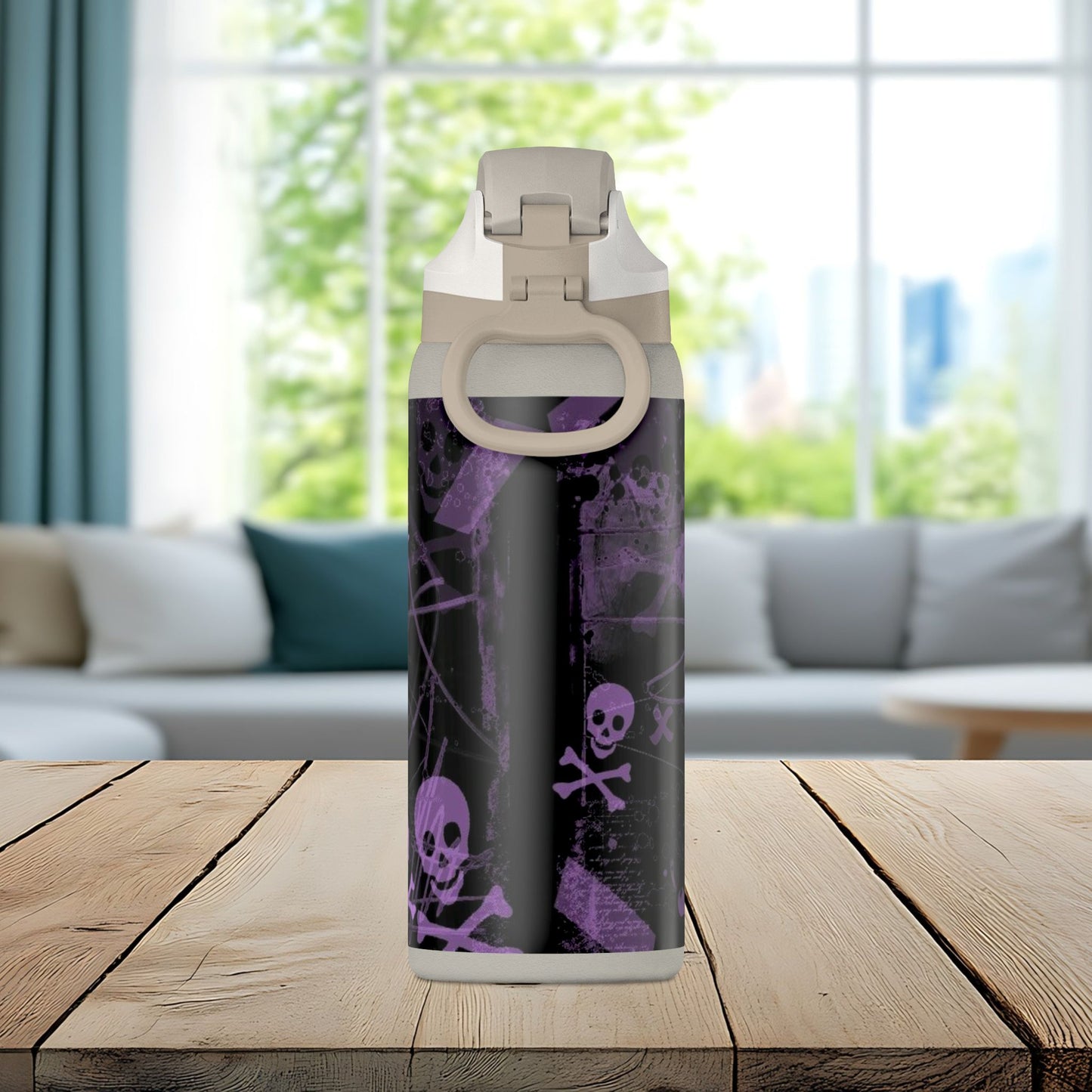 Purple Skull Chaos 32oz Insulated Water Bottle