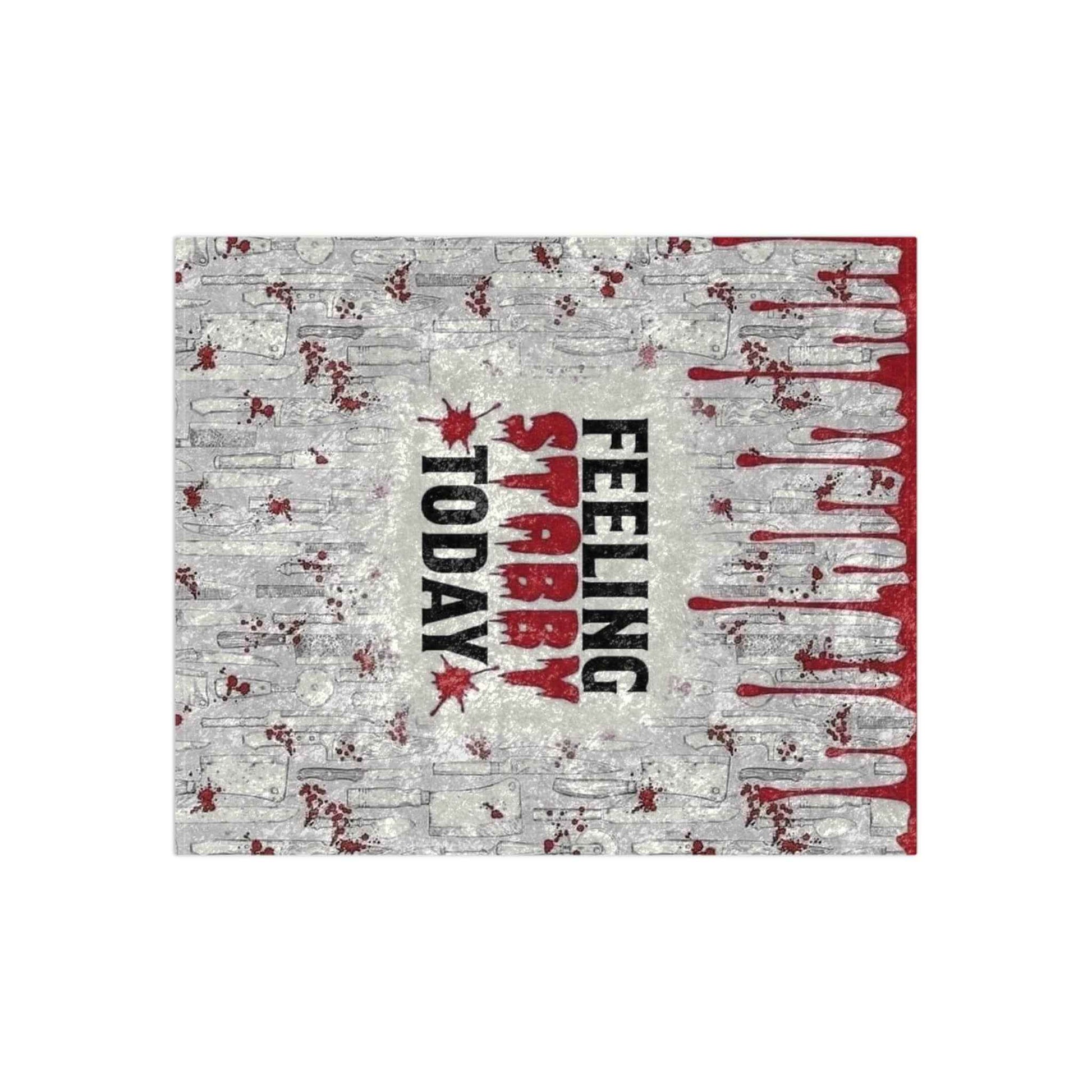 Crushed Velvet Blanket — 'Feeling Stabby Today' Horror Drip Throw