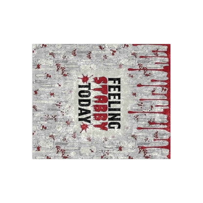 Crushed Velvet Blanket — 'Feeling Stabby Today' Horror Drip Throw