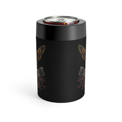Skull & Moth Can Cooler — Gothic Insulated Can Holder