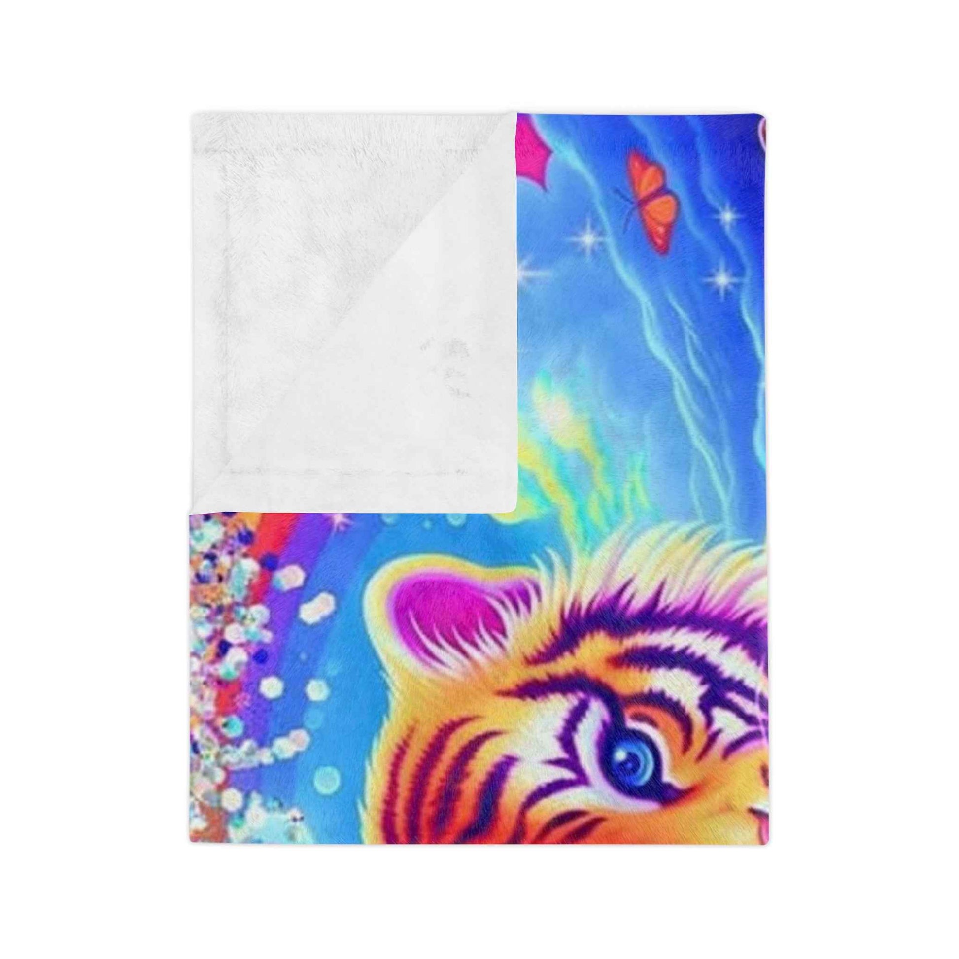 Bright, Beautiful Tiger - Velveteen Minky Blanket