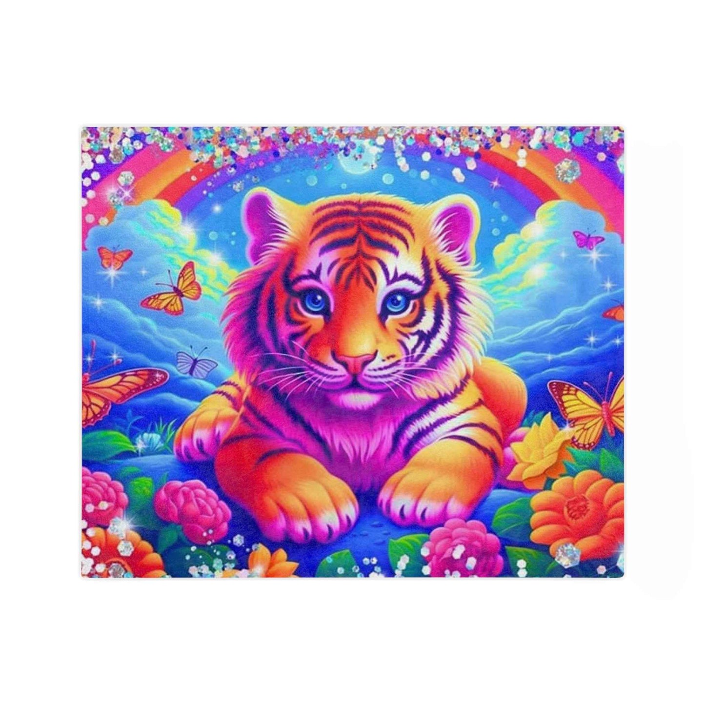 Bright, Beautiful Tiger - Velveteen Minky Blanket