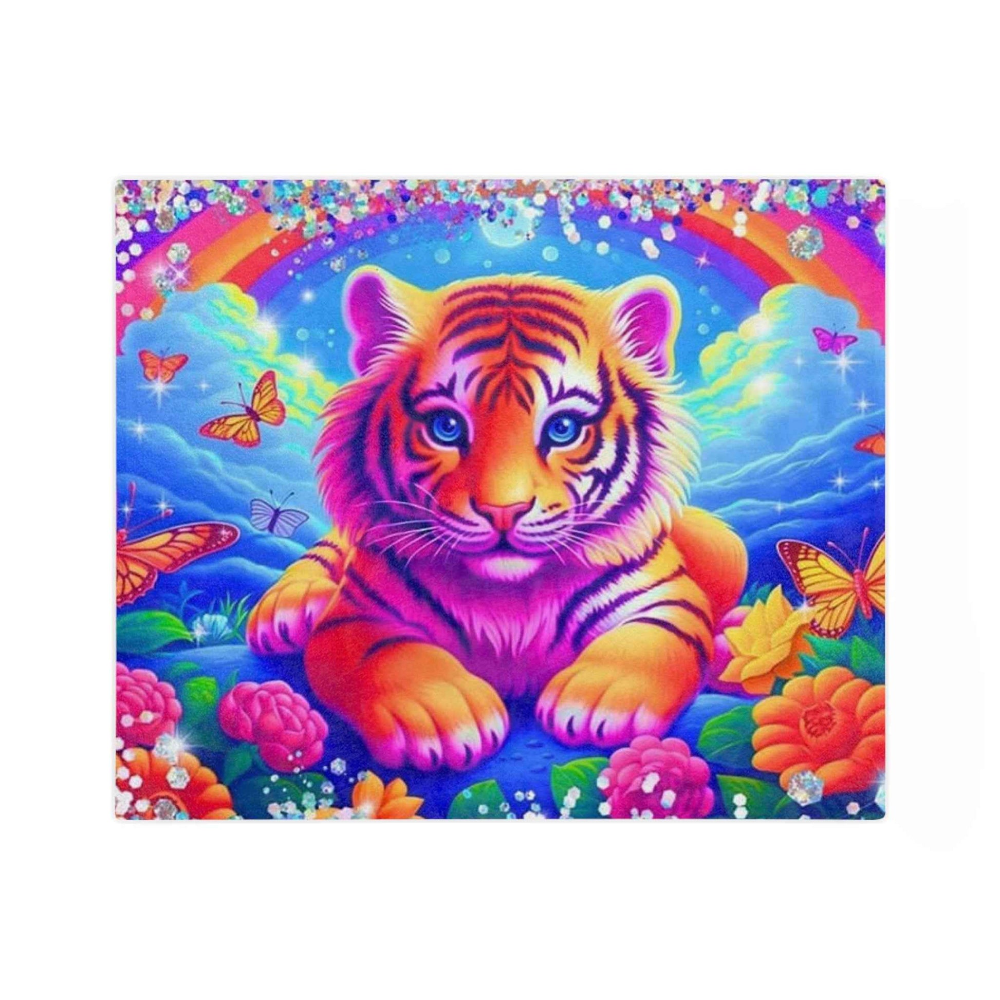 Bright, Beautiful Tiger - Velveteen Minky Blanket