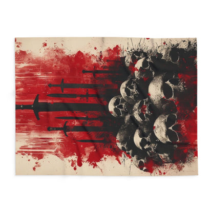 Arctic Fleece Blanket — Gothic Skull & Sword Graphic Throw