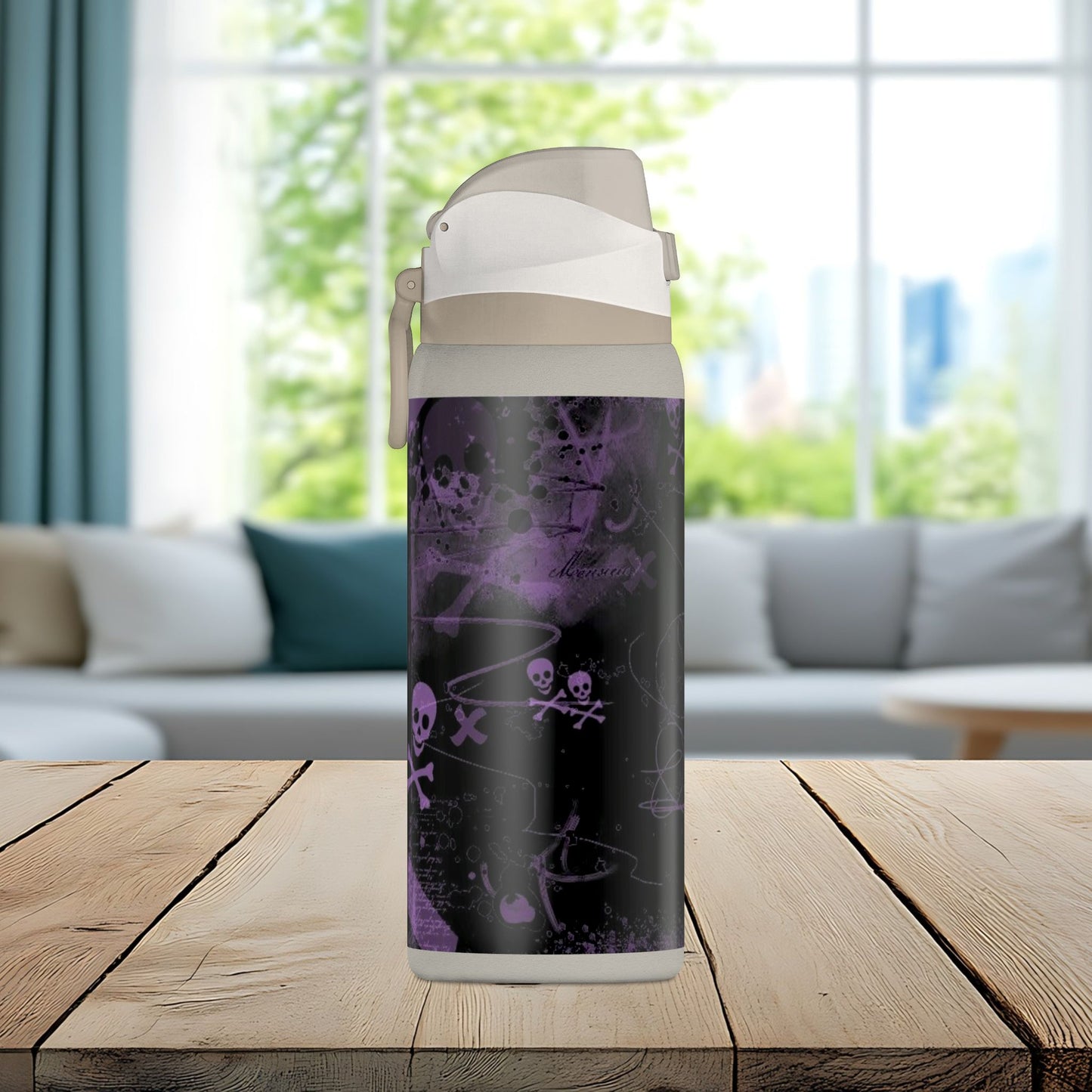 Purple Skull Chaos 32oz Insulated Water Bottle