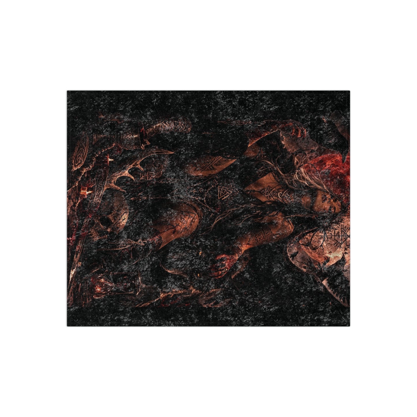 Crushed Velvet Blanket — Dark Gothic Goddess Throw Blanket