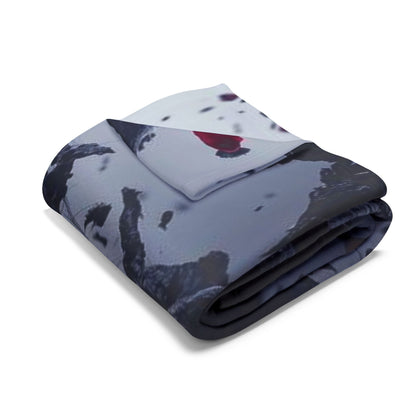 Arctic Fleece Blanket - Dark Fantasy Demon Woman with Red Roses Plush Throw