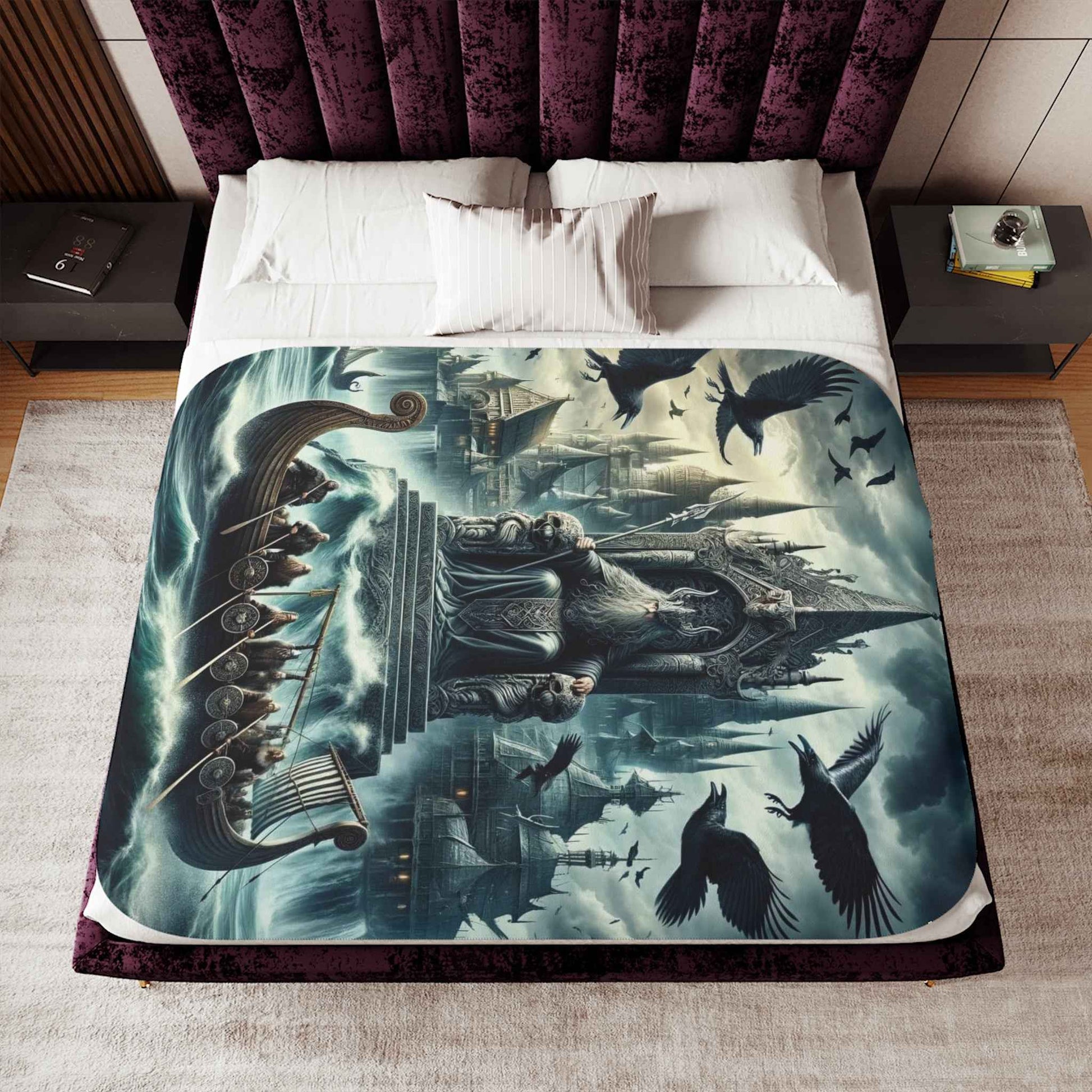 Asgard's Mythical Hall Sherpa Blanket