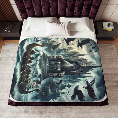 Asgard's Mythical Hall Sherpa Blanket