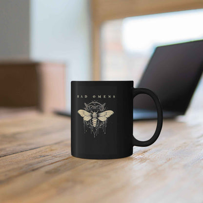 Bad Omens Moth Black Mug — Gothic Coffee Cup