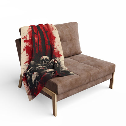 Arctic Fleece Blanket — Gothic Skull & Sword Graphic Throw