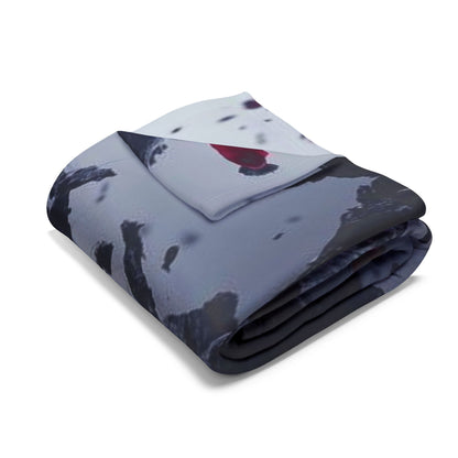 Arctic Fleece Blanket - Dark Fantasy Demon Woman with Red Roses Plush Throw