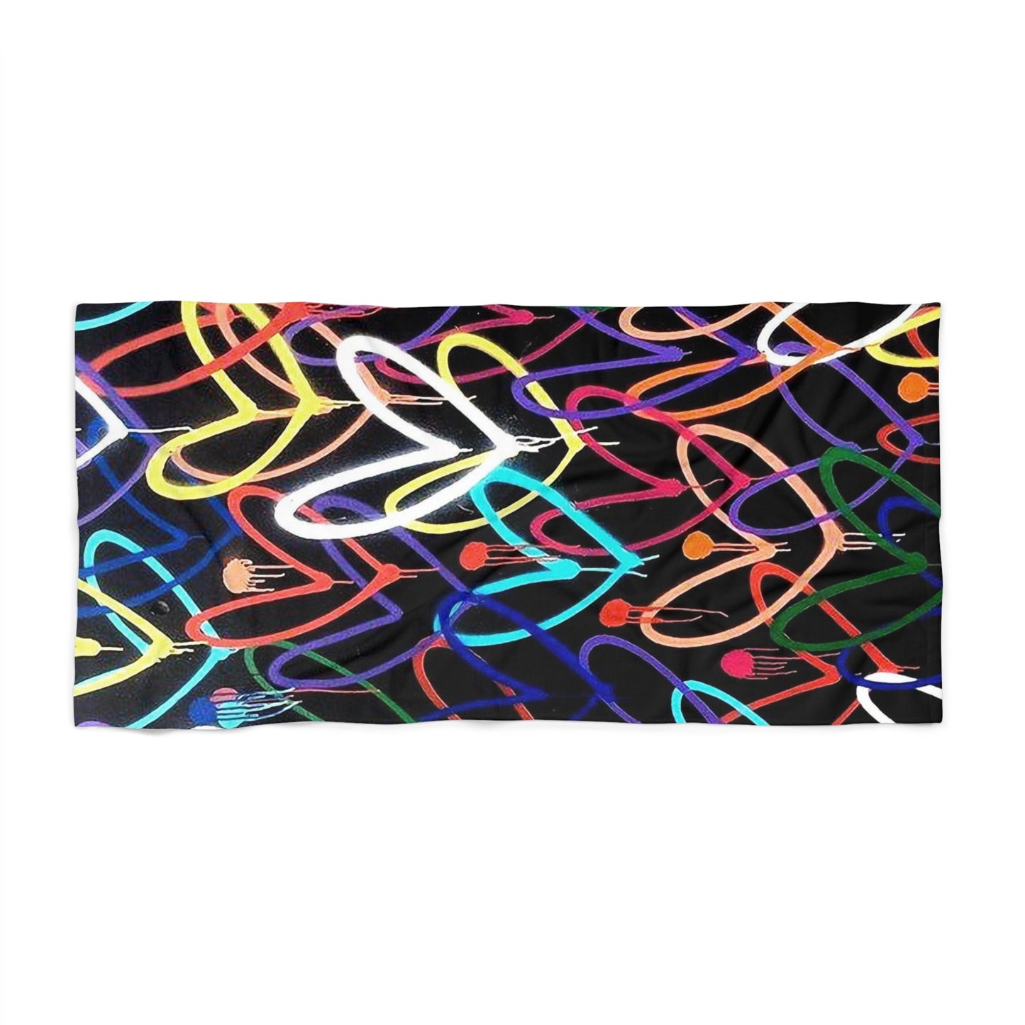 Beach Towel - Bright Hearts