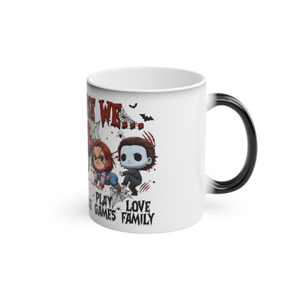'In this house we...' Cute Horror Characters Coffee Mug