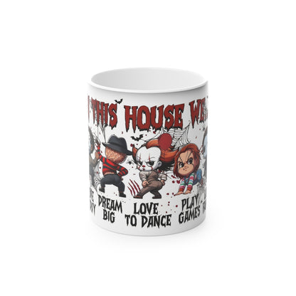 'In this house we...' Cute Horror Characters Coffee Mug