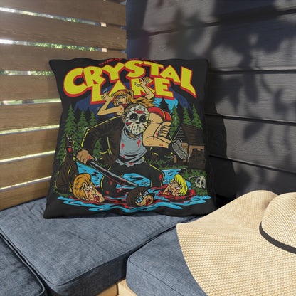 Crystal Lake Horror Outdoor Pillow — Friday the 13th Cabin Camp Pillow
