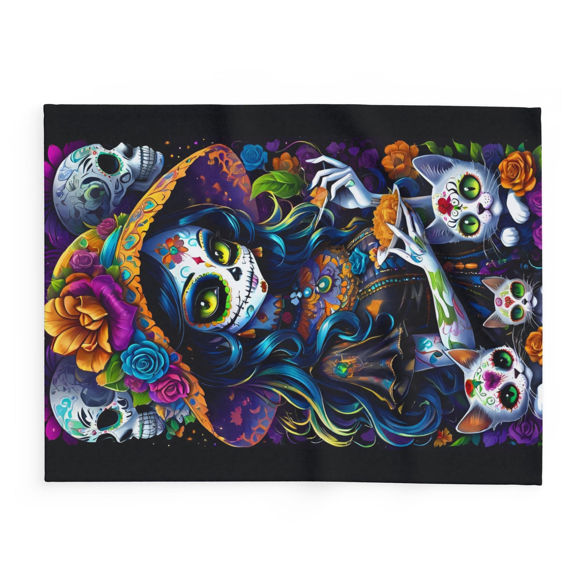 Day of the Dead Sugar Skull Girl Arctic Blanket - House of O & A