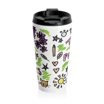 Think Positive Thoughts - Stainless Steel Travel Mug - House of O & A