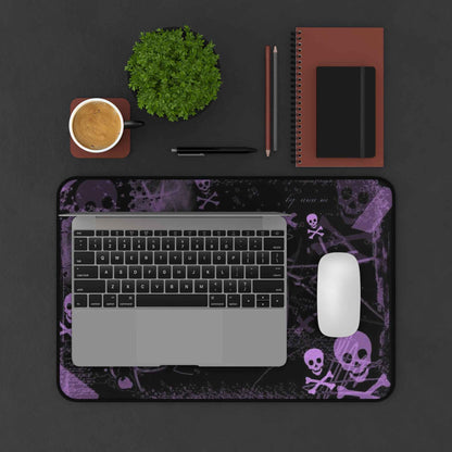 Midnight Rebellion Desk Mat – Gothic Purple Skull Edition