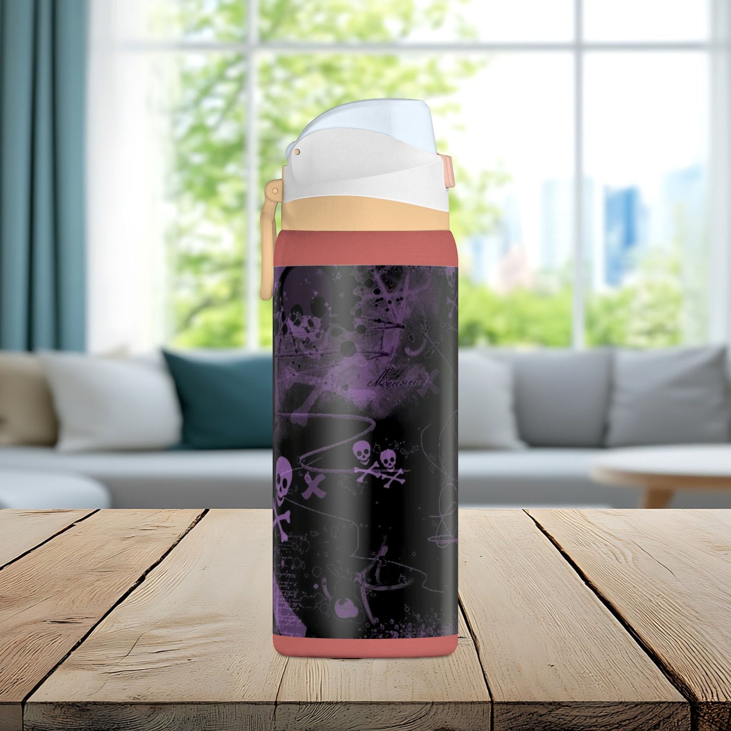 Purple Skull Chaos 32oz Insulated Water Bottle