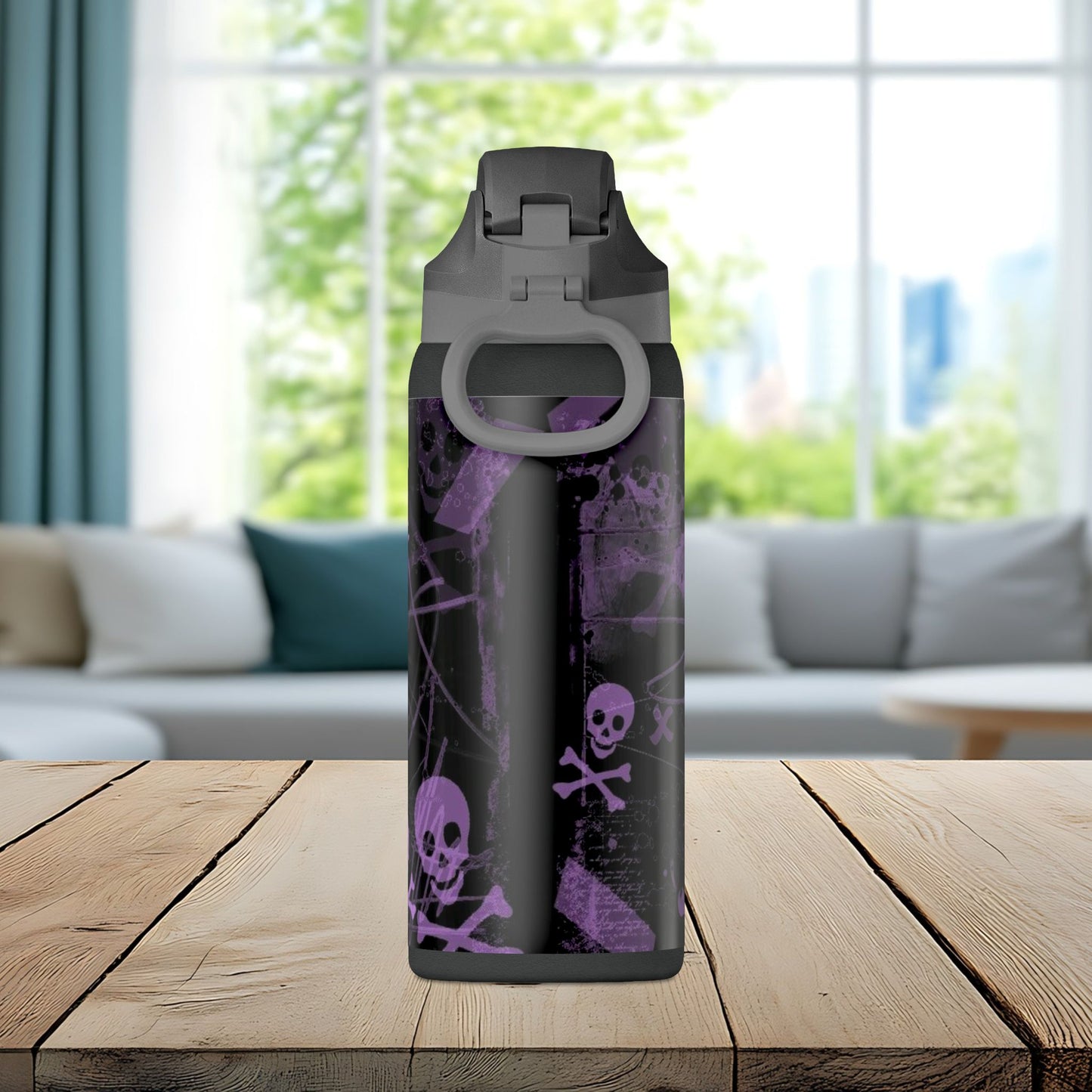 Purple Skull Chaos 32oz Insulated Water Bottle