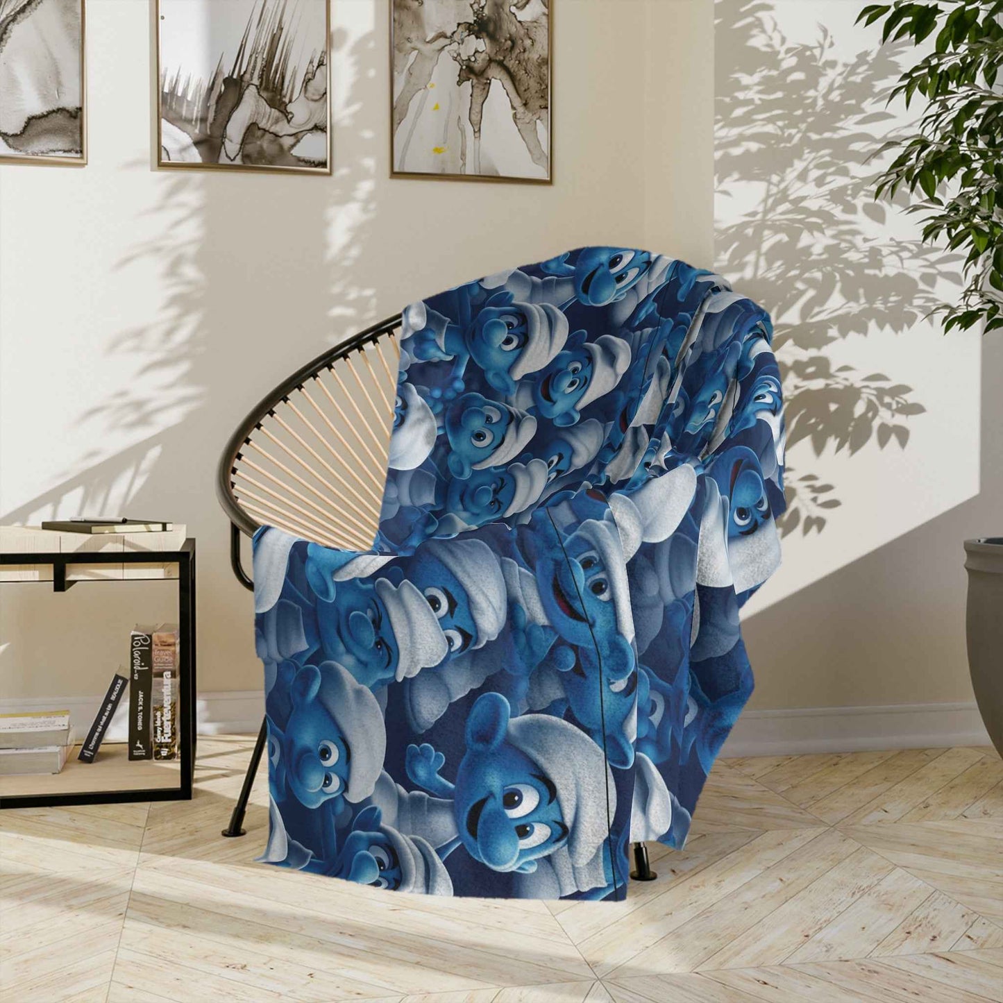 the Smurfs - Patterned Velveteen Minky Blanket