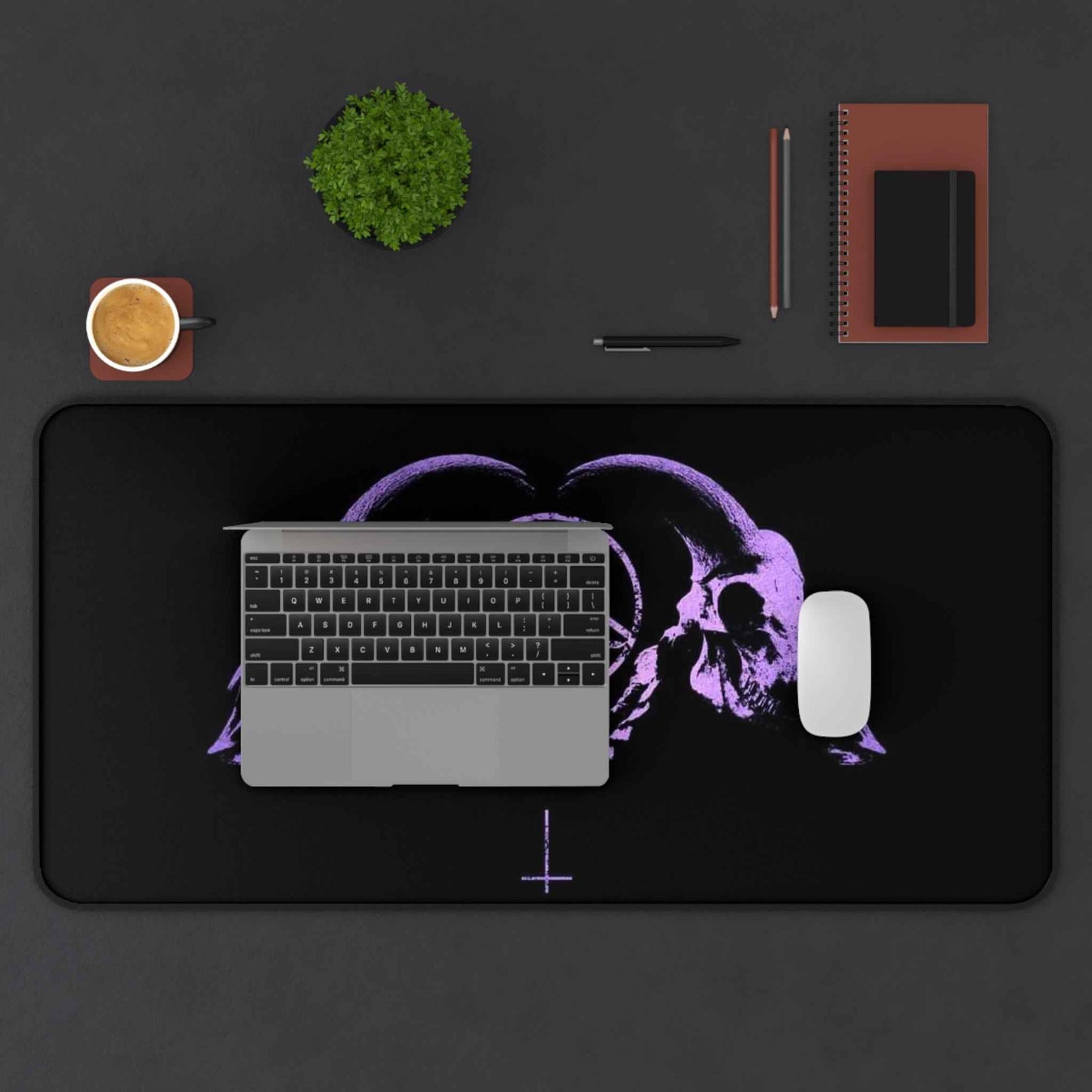 Violet Eclipse Desk Mat – Occult Skull Edition