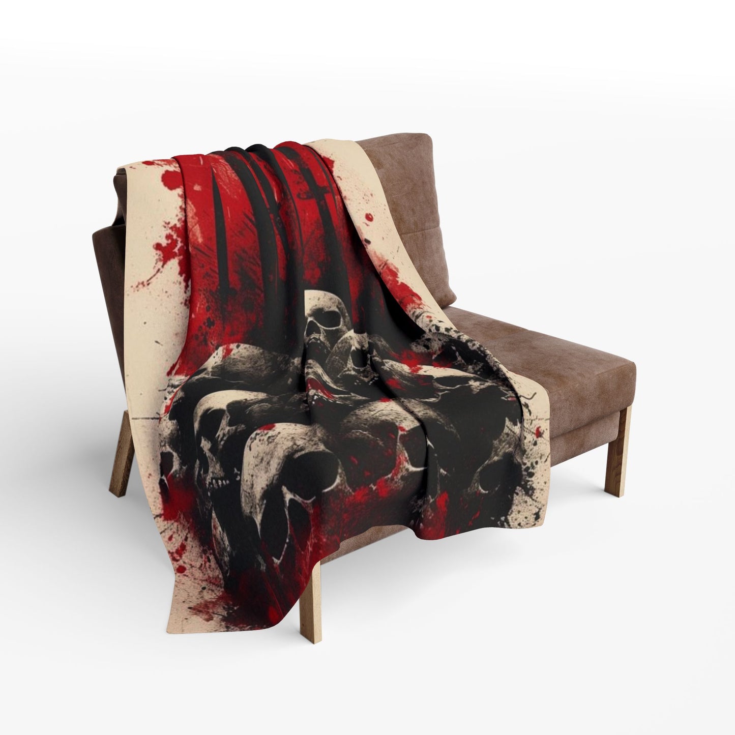 Arctic Fleece Blanket — Gothic Skull & Sword Graphic Throw