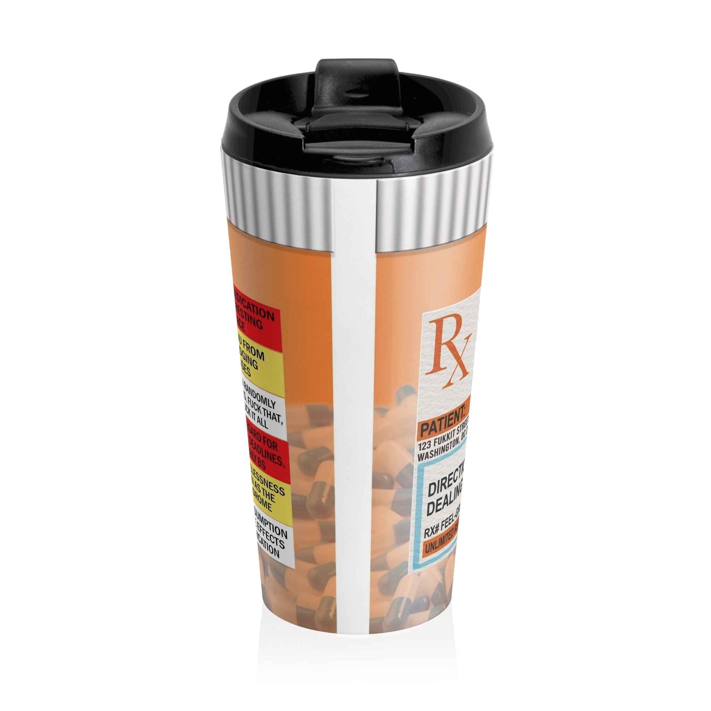 Fukitol Prescription Bottle - Stainless Steel Travel Mug