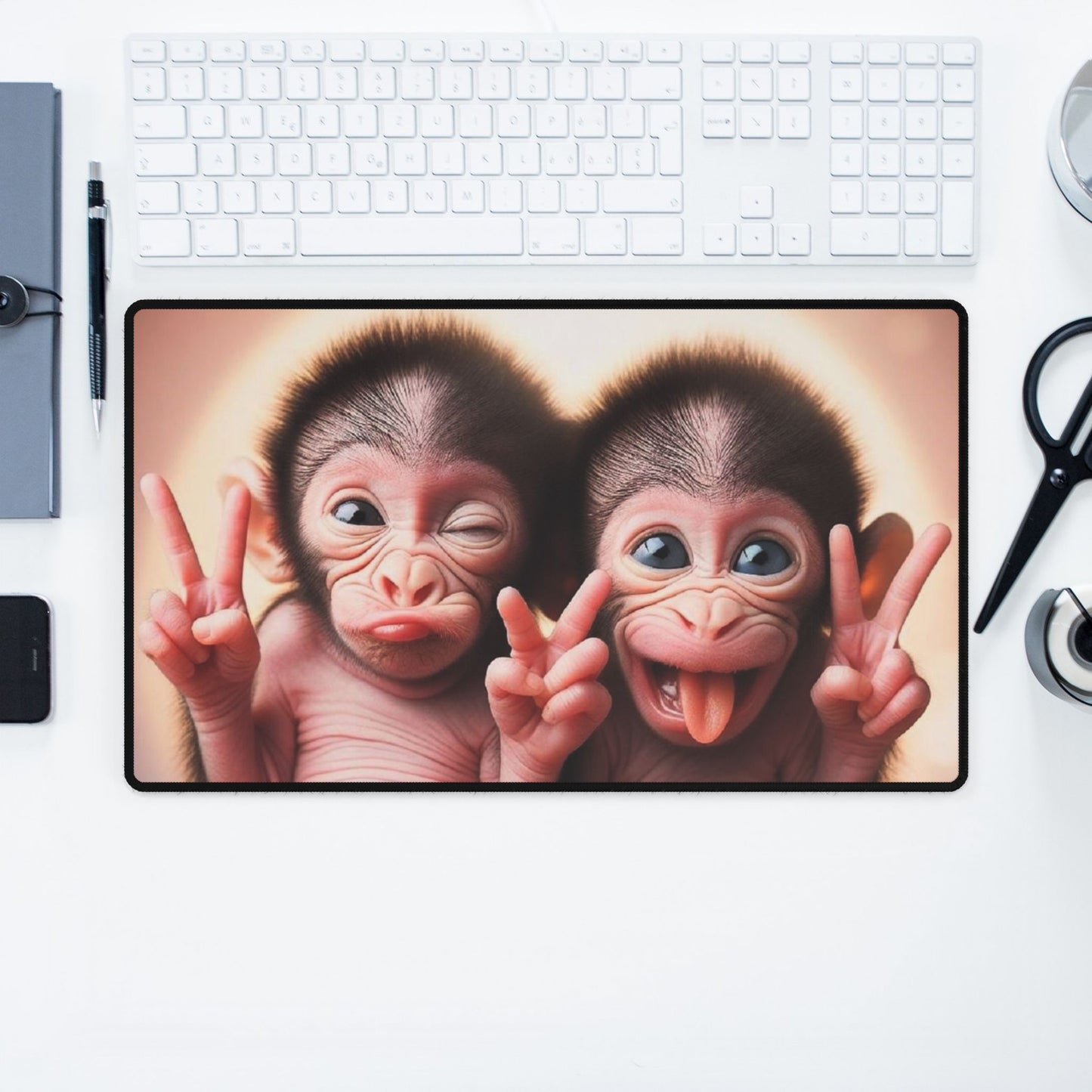 Cheeky Baby Monkeys Desk Mat - House of O & A