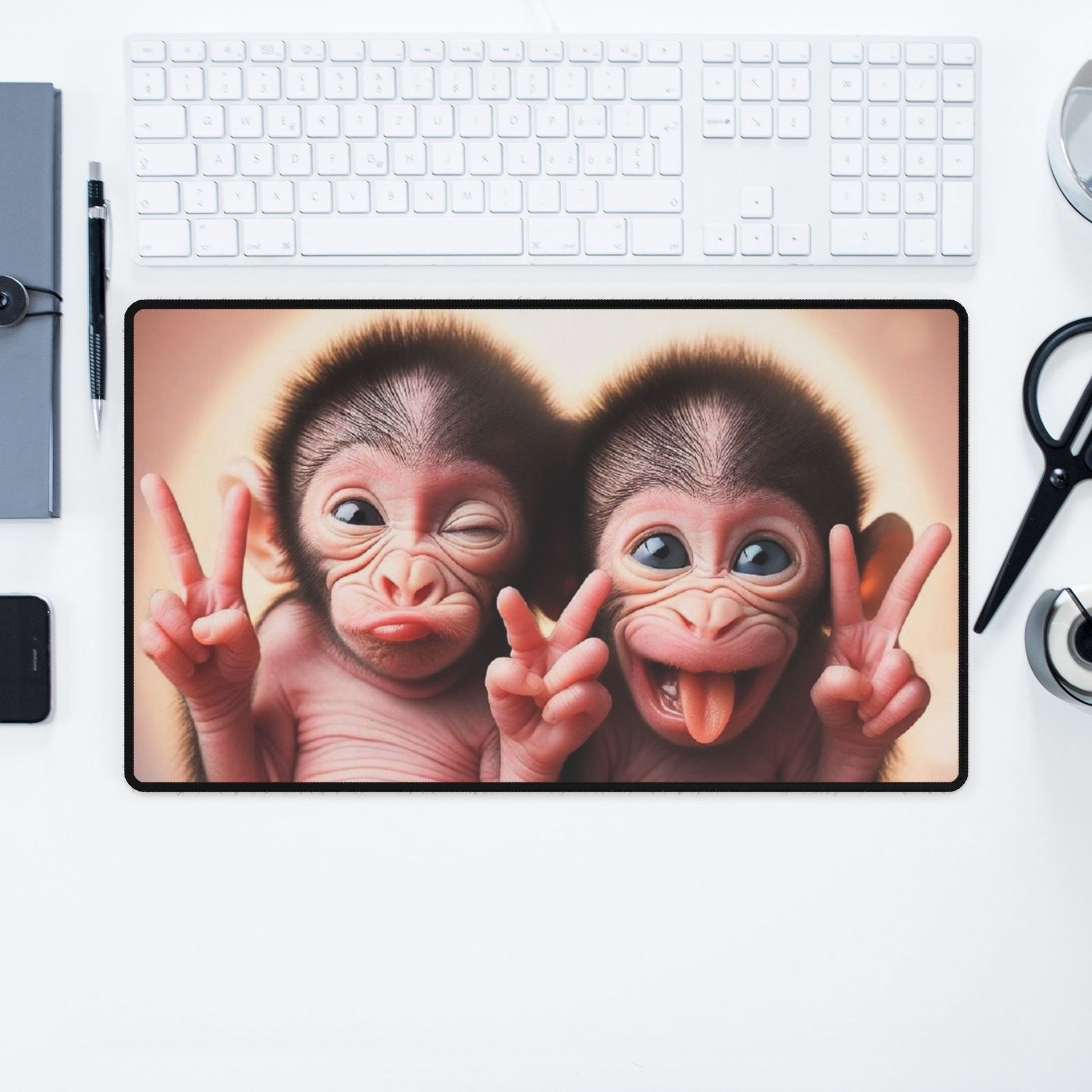 Cheeky Baby Monkeys Desk Mat - House of O & A