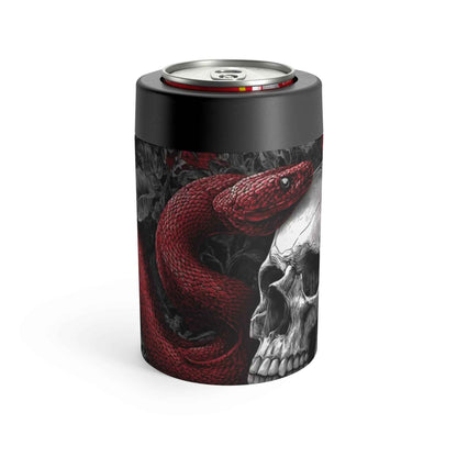 Skull & Red Snake Can Holder – Gothic Raven Drink Cooler