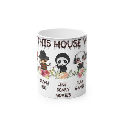 Magic Mug — 'This House Wears Black' Cute Horror Characters Coffee Mug