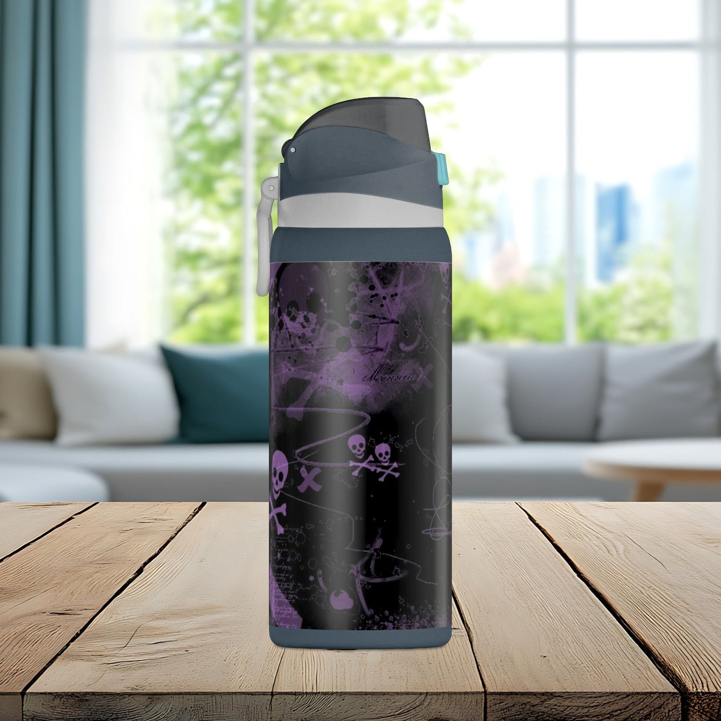Purple Skull Chaos 32oz Insulated Water Bottle