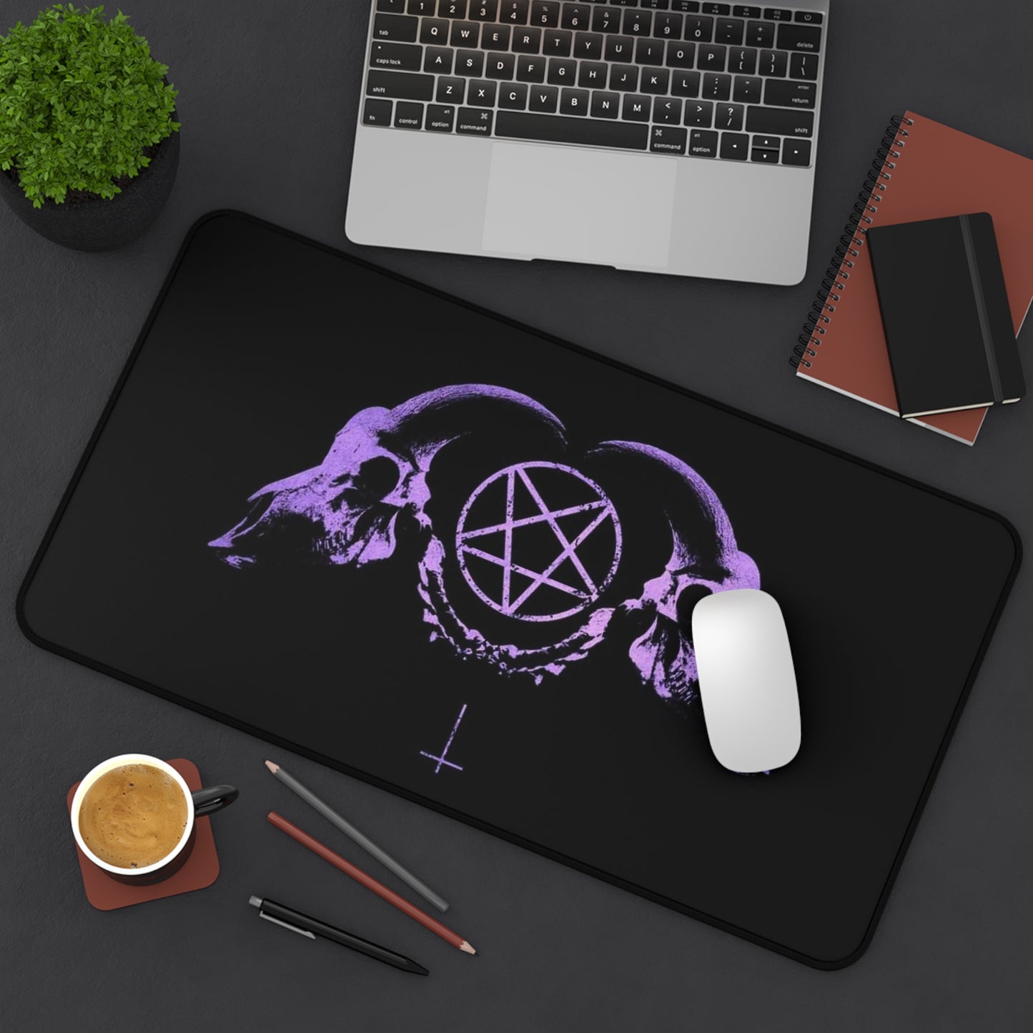 Violet Eclipse Desk Mat – Occult Skull Edition
