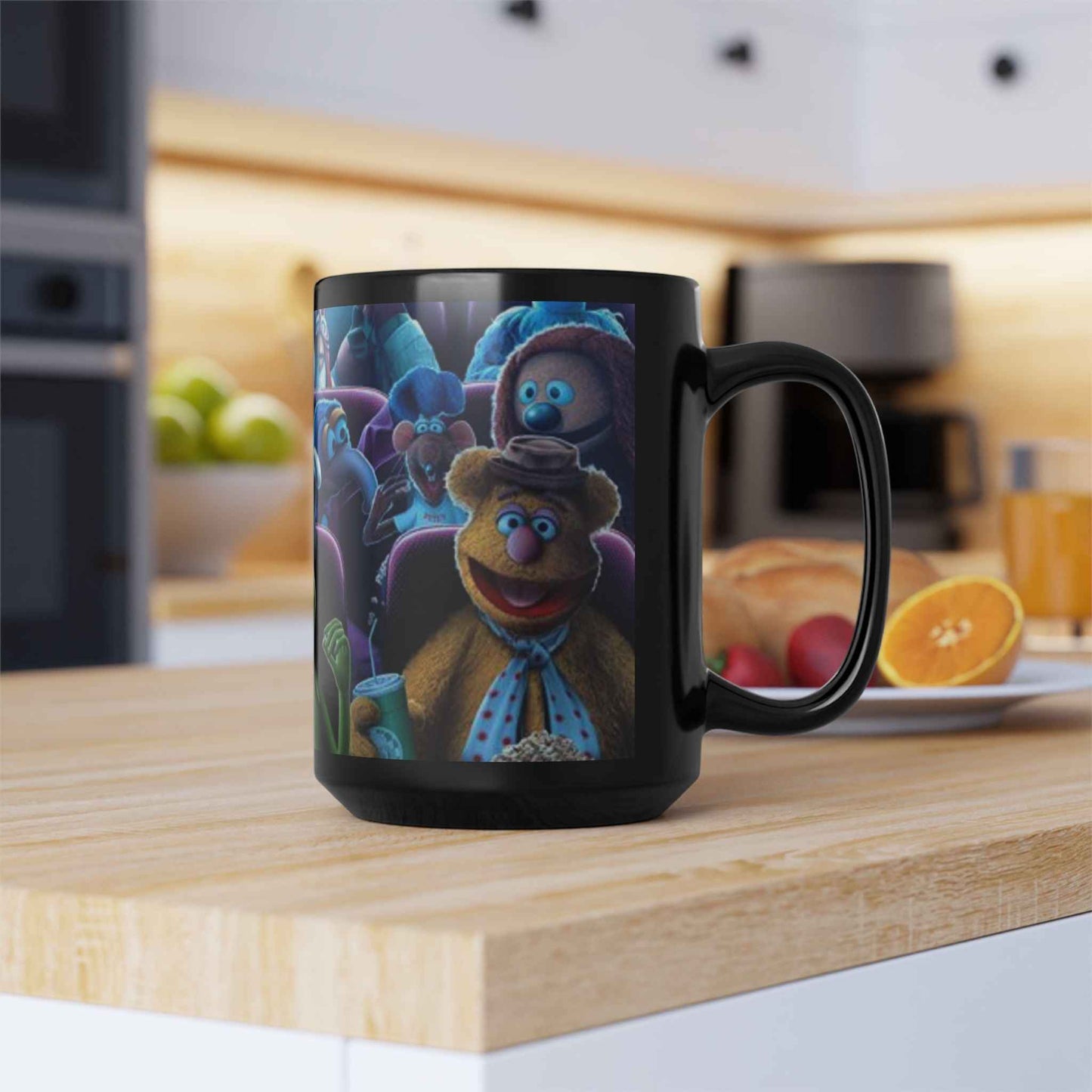 Muppets Theater Black Coffee Mug — Kermit, Fozzie & Friends 11oz/15oz