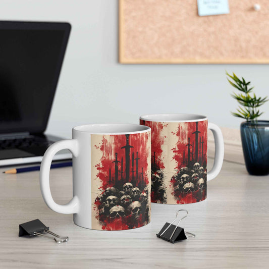 Skulls & Swords Gothic Ceramic Mug