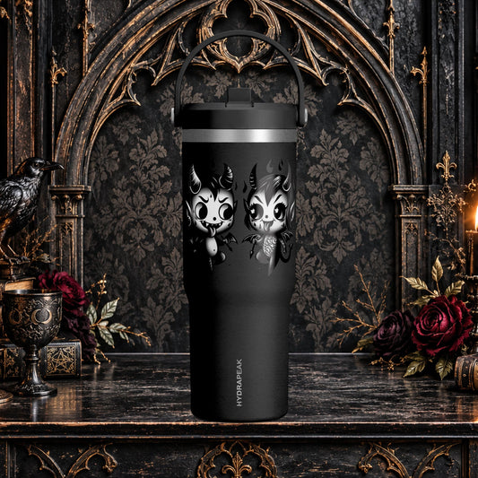 Gothic Cute Devil Couple Insulated Travel Mug